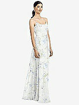 Alt View 1 Thumbnail - Bleu Garden Spaghetti Strap Chiffon Maxi Dress with Jeweled Sash