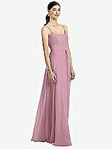 Alt View 1 Thumbnail - Dusty Pink Spaghetti Strap Chiffon Maxi Dress with Jeweled Sash
