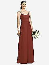 Front View Thumbnail - Auburn Moon Spaghetti Strap Chiffon Maxi Dress with Jeweled Sash