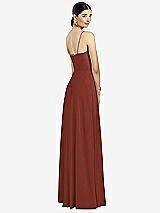 Rear View Thumbnail - Auburn Moon Spaghetti Strap Chiffon Maxi Dress with Jeweled Sash