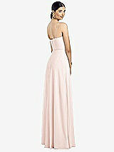 Rear View Thumbnail - Blush Spaghetti Strap Chiffon Maxi Dress with Jeweled Sash