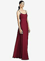 Alt View 1 Thumbnail - Burgundy Spaghetti Strap Chiffon Maxi Dress with Jeweled Sash
