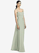 Alt View 1 Thumbnail - Celadon Spaghetti Strap Chiffon Maxi Dress with Jeweled Sash