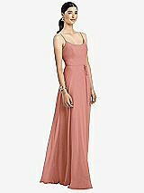 Alt View 1 Thumbnail - Desert Rose Spaghetti Strap Chiffon Maxi Dress with Jeweled Sash