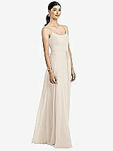Alt View 1 Thumbnail - Oat Spaghetti Strap Chiffon Maxi Dress with Jeweled Sash