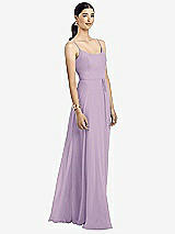 Alt View 1 Thumbnail - Pale Purple Spaghetti Strap Chiffon Maxi Dress with Jeweled Sash