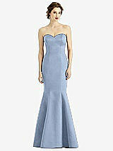 Front View Thumbnail - Cloudy Sweetheart Strapless Satin Mermaid Dress