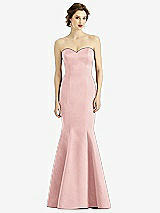 Front View Thumbnail - Rose Sweetheart Strapless Satin Mermaid Dress