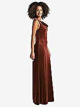 Side View Thumbnail - Auburn Moon Cowl-Neck Velvet Maxi Tank Dress - Priya