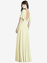Rear View Thumbnail - Butter Yellow Split Sleeve Backless Maxi Dress - Lila