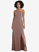 Alt View 1 Thumbnail - Sienna Skinny One-Shoulder Trumpet Gown with Front Slit