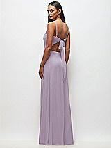 Rear View Thumbnail - Lilac Haze Tie-Back Cutout Maxi Dress with Front Slit