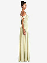 Alt View 3 Thumbnail - Butter Yellow Off-the-Shoulder Draped Neckline Maxi Dress
