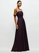 Side View Thumbnail - Deep Plum Off-the-Shoulder Draped Neckline Maxi Dress