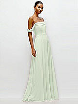 Side View Thumbnail - Mint Green Off-the-Shoulder Draped Neckline Maxi Dress