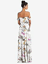 Alt View 2 Thumbnail - Butterfly Botanica Ivory Off-the-Shoulder Draped Neckline Maxi Dress