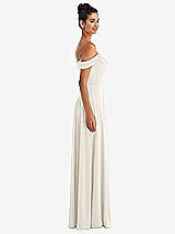Alt View 3 Thumbnail - Ivory Off-the-Shoulder Draped Neckline Maxi Dress