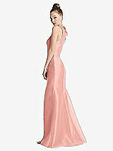 Side View Thumbnail - Apricot Bateau Neck Open-Back Maxi Dress with Bow Detail