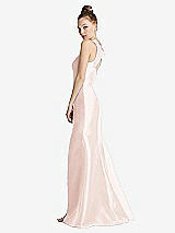 Side View Thumbnail - Blush Bateau Neck Open-Back Maxi Dress with Bow Detail