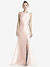 Rear View Thumbnail - Blush Bateau Neck Open-Back Maxi Dress with Bow Detail