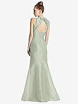 Front View Thumbnail - Celadon Bateau Neck Open-Back Maxi Dress with Bow Detail