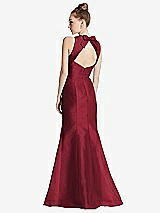 Front View Thumbnail - Claret Bateau Neck Open-Back Maxi Dress with Bow Detail