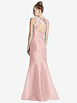 Front View Thumbnail - Rose Bateau Neck Open-Back Maxi Dress with Bow Detail