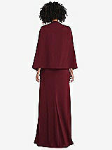 Rear View Thumbnail - Cabernet Open-Front Split Sleeve Cape Jacket