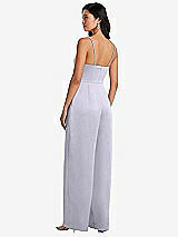 Rear View Thumbnail - Silver Dove Cowl-Neck Spaghetti Strap Maxi Jumpsuit with Pockets