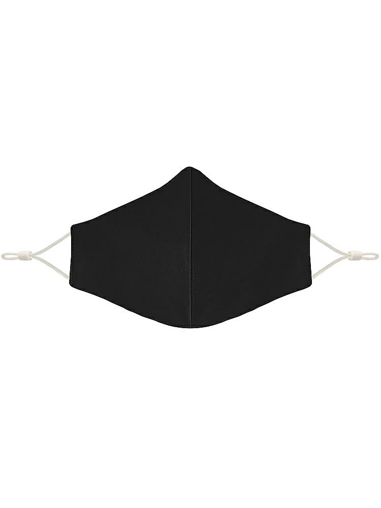 Front View - Black Satin Twill Reusable Face Mask