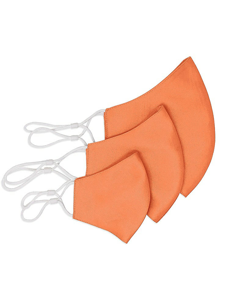 Back View - Portofino Orange Satin Twill Reusable Face Mask