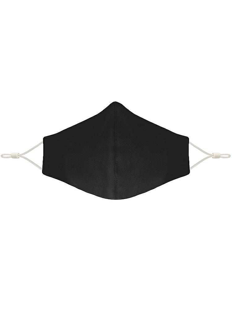 Front View - Black Crepe Reusable Face Mask