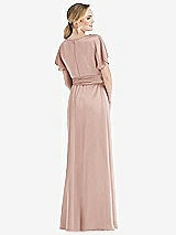 Rear View Thumbnail - Toasted Sugar Cowl-Neck Kimono Sleeve Maxi Dress with Bowed Sash