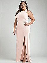 Alt View 2 Thumbnail - Blush & Mist Cutout Open-Back Halter Maxi Dress with Scarf Tie