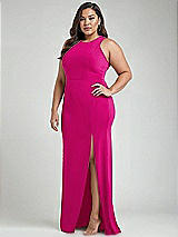 Alt View 2 Thumbnail - Think Pink & Mist Cutout Open-Back Halter Maxi Dress with Scarf Tie