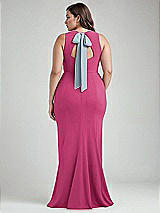 Alt View 3 Thumbnail - Tea Rose & Mist Cutout Open-Back Halter Maxi Dress with Scarf Tie