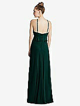 Rear View Thumbnail - Evergreen Bias Ruffle Empire Waist Halter Maxi Dress with Adjustable Straps