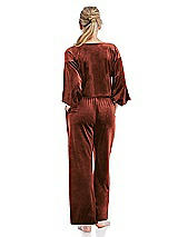 Rear View Thumbnail - Auburn Moon Velvet Ankle Wide-Leg Lounge Pants - Billie