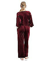 Rear View Thumbnail - Cabernet Velvet Ankle Wide-Leg Lounge Pants - Billie