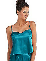 Front View Thumbnail - Oasis Split Back Satin Cami Top with Slim Straps