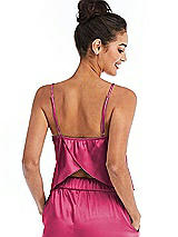 Rear View Thumbnail - Shocking Split Back Satin Cami Top with Slim Straps