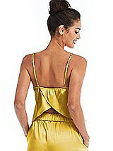 Rear View Thumbnail - Marigold Split Back Satin Cami Top with Slim Straps