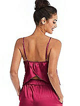 Rear View Thumbnail - Valentine Split Back Satin Cami Top with Slim Straps