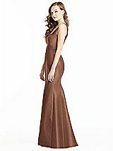 Side View Thumbnail - Cognac Bella Bridesmaids Dress BB135