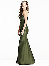 Side View Thumbnail - Olive Green Bella Bridesmaids Dress BB137