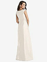 Rear View Thumbnail - Ivory Off-the-Shoulder Draped Wrap Maxi Dress with Pockets