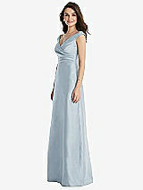 Side View Thumbnail - Mist Off-the-Shoulder Draped Wrap Maxi Dress with Pockets