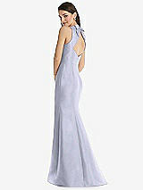 Rear View Thumbnail - Silver Dove Jewel Neck Bowed Open-Back Trumpet Dress 