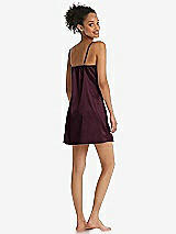 Rear View Thumbnail - Bordeaux Mini Stretch Satin Slip with Adjustable Straps - Kyle