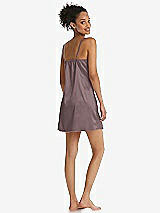 Rear View Thumbnail - French Truffle Mini Stretch Satin Slip with Adjustable Straps - Kyle